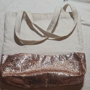 Elegant Cream and Gold Tote Bag